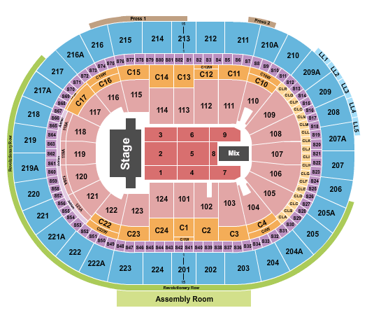 Xfinity Mobile Arena Trans-Siberian Orchestra Seating Chart